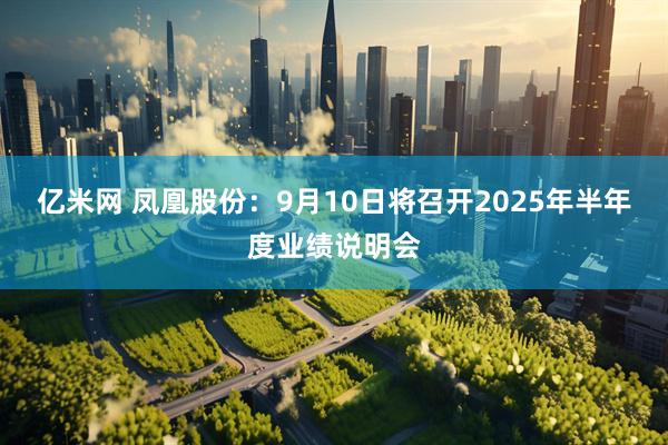 亿米网 凤凰股份：9月10日将召开2025年半年度业绩说明会